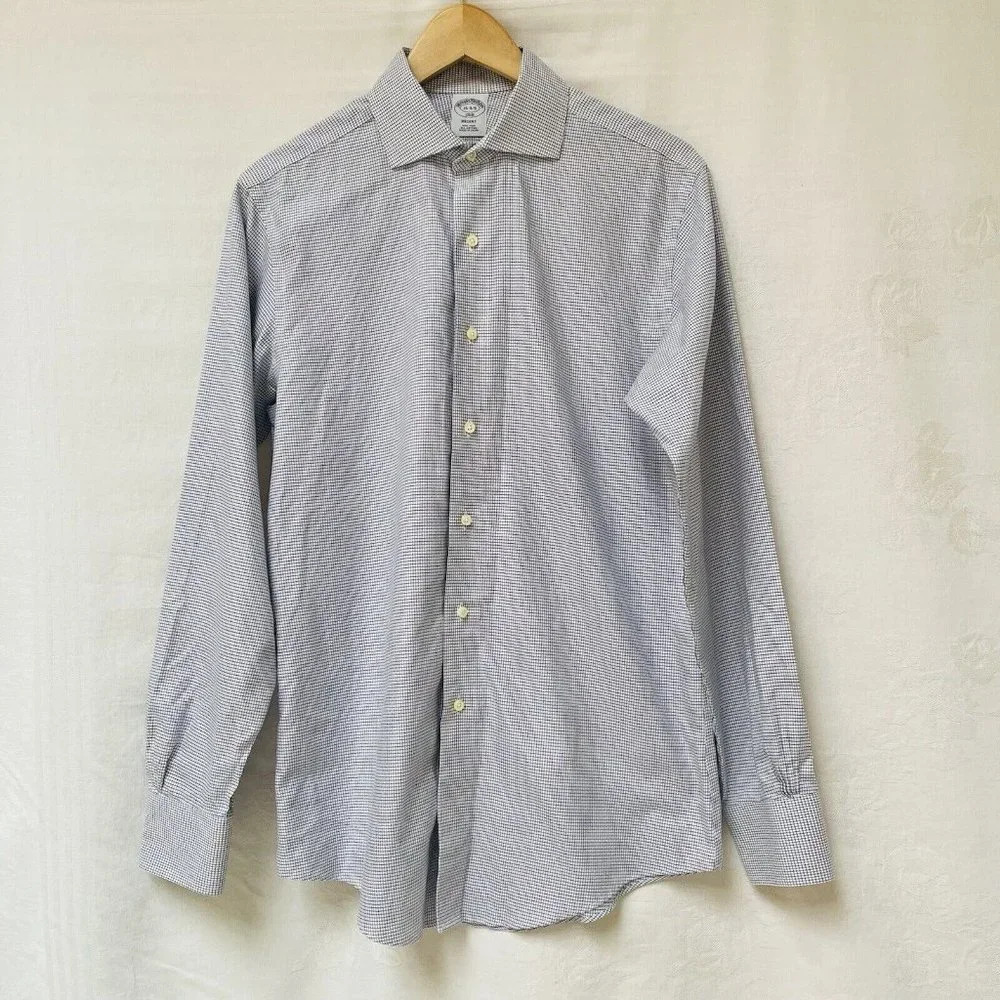 Brooks Brothers 1818 Regent Dress Shirt Mens 15 Non-Iron Button Up Cotton Office